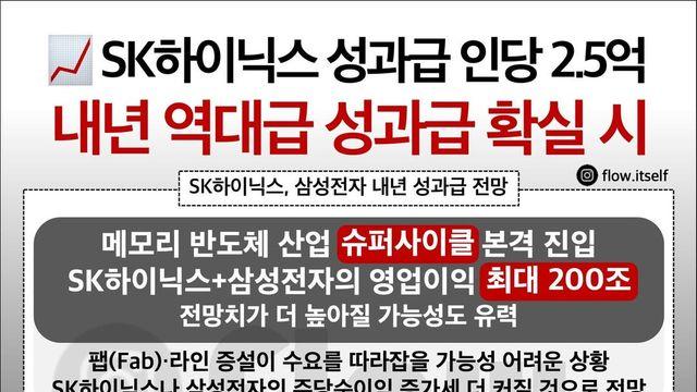 SK하이닉스 성과급 인당 2.5억