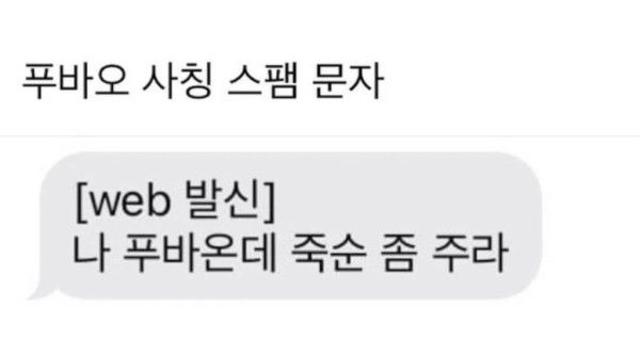 푸바오 사칭 스팸 문자