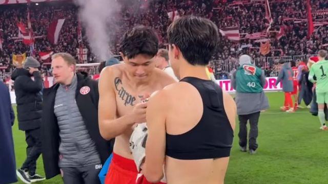 적으로 만난 이재성-김민재, 90분 혈투 끝나니 바로 유니폼 교환...훈훈 그 자체