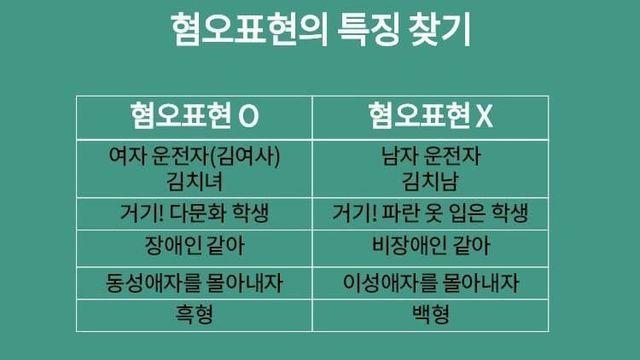 혐오표현 아닌것의 진실