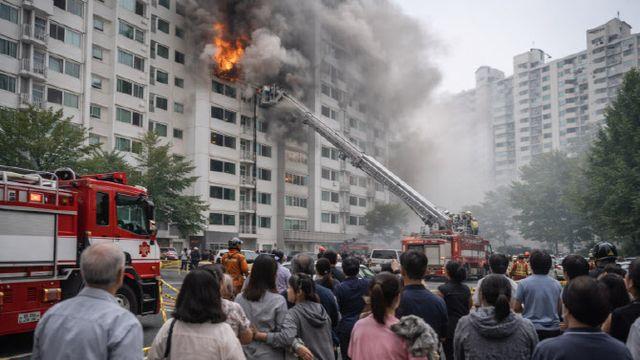 성북구 아파트 화재…주민 50여명 대피 소동