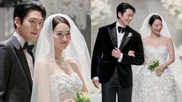 '♥김우빈과 결혼' 신민아, 본식 드레스는 4천만원대 명품…김연아·손예진도 '픽' [엑's 이슈]