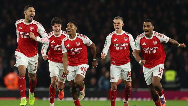 아스널, 승부차기 끝에 크리스털 팰리스 꺾고 리그컵 4강행