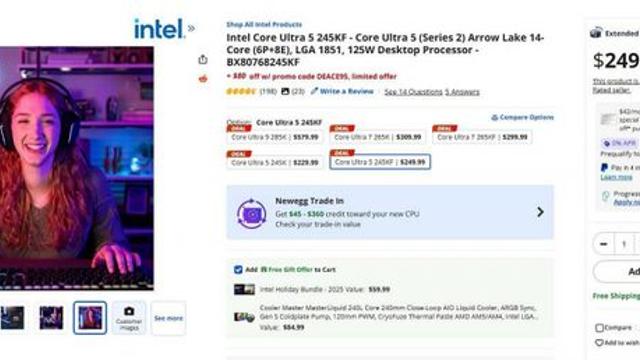 인텔 Core Ultra 5 245KF, 170달러까지 하락