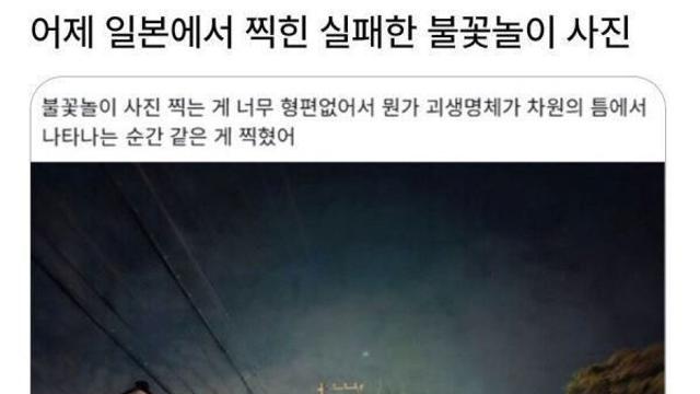 어느 일본인이 찍은 실패한 불꽃놀이 사진
