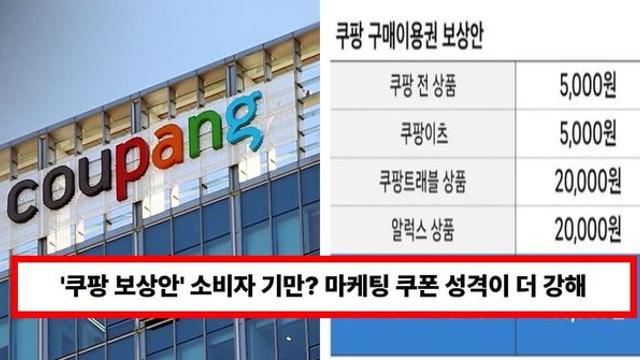 '쿠팡 보상안' 1인당 구매이용권 5만 원 지급했지만...일반 물건 구매 시 5천 원만 사용 가능? (+알럭스)