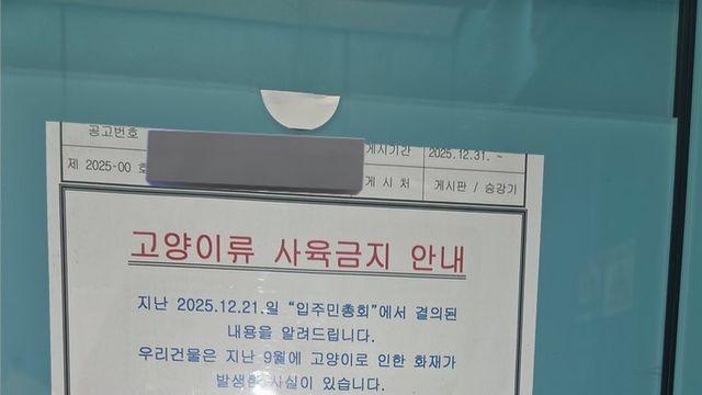 어느 아파트에 고양이 사육이 금지된 이유