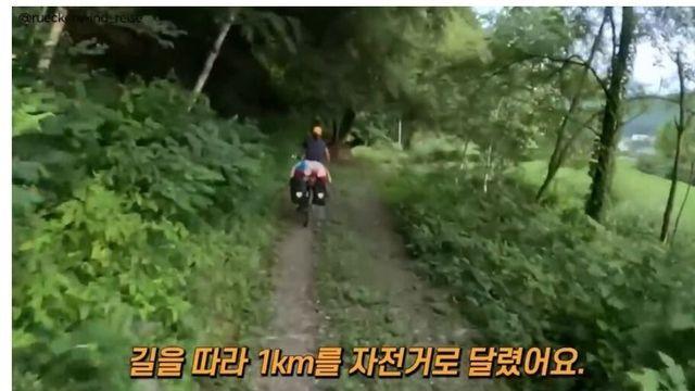 자전거 캠핑으로 한국을 여행하던 커플이 아침에 깜짝 놀란 이유