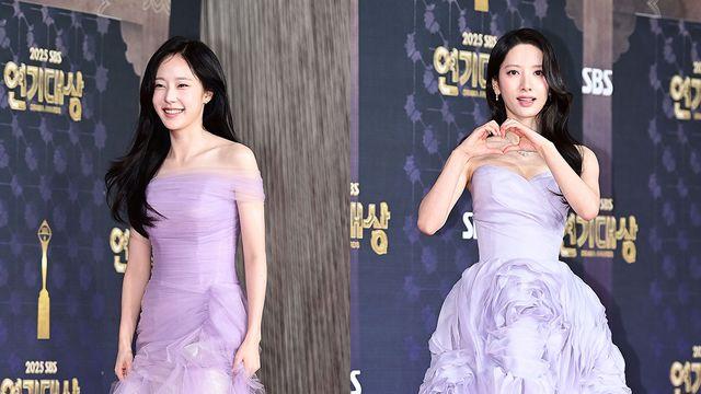 '라벤더 여신' 채원빈-김지연, 레드카펫 물들인 보랏빛 향기