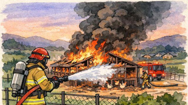 인천 둑실동 축사서 불…건물 1동 소실