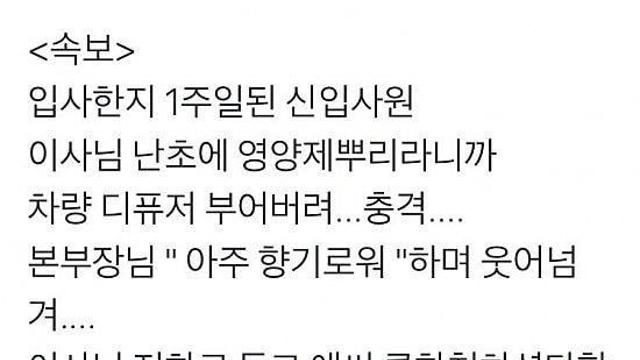 이사님 난초에 디퓨저 부어버린 신입사원