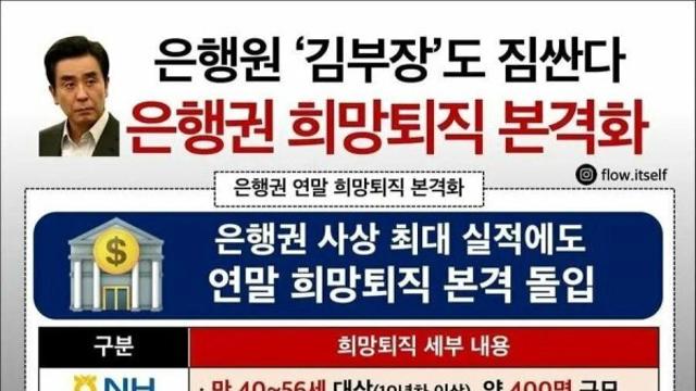 역대급 실적에도 짐 싼다… 은행권 '희망퇴직' 본격화에 김 부장도 '덜덜'
