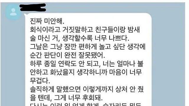 남친의 정성담긴 장문 사과문 