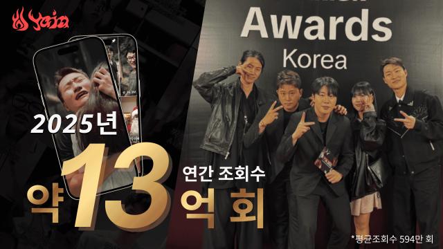 야자, 2025년 연간 조회수 공개… 13억 회 돌파