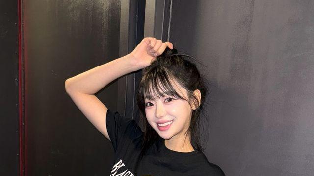 시크한 블랙 카리스마와 스포티의 만남, 치어리더 우수한의 올 블랙 스트릿 룩