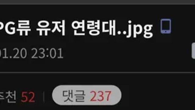 요즘 RPG겜 플레이 연령층 근황