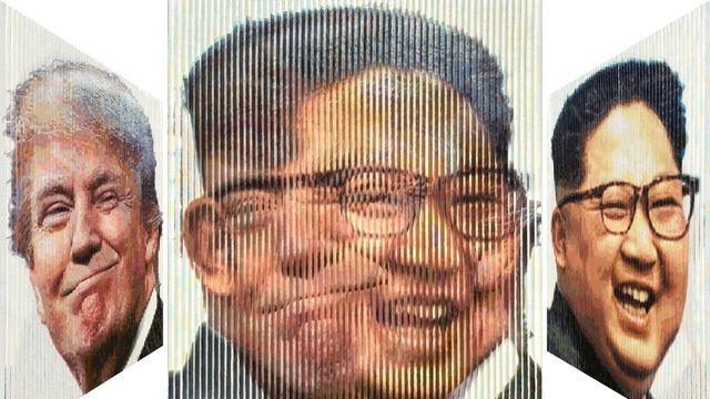 우측서 보면 김정은·좌측서 보면 트럼프…시공간을 담은 그림들