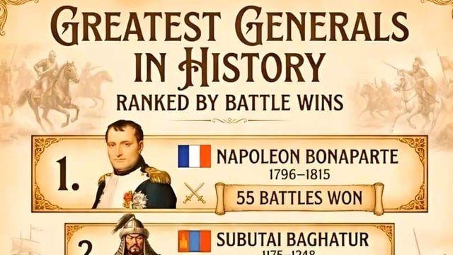 역사상 가장 많이 싸워 이긴 명장들