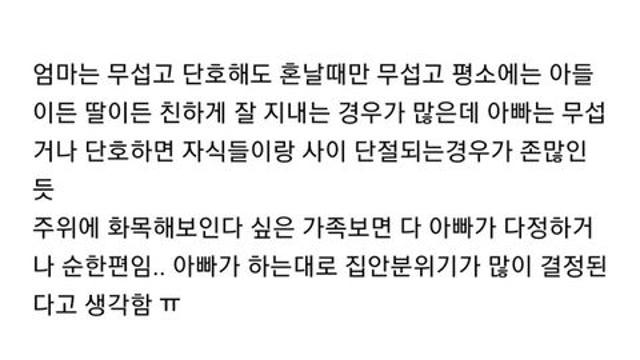 엄마보다 아빠가 관건?… 화목한 집안의 결정적 요인은 '다정한 아빠'