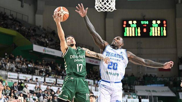 '엘런슨 40득점' 프로농구 DB, 한국가스공사에 2차 연장 끝 승리… 공동 2위 도약