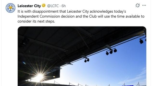 레스터, 재정규정 위반으로 승점 6 삭감…2부 17위→20위로 추락