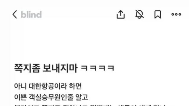 쪽지 좀 그만 보내라는 항공사 직원