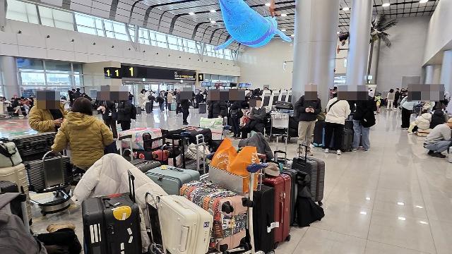 폭설에 제주공항 한때 중단…제주 출발편 결항 승객 1만1천명(종합)