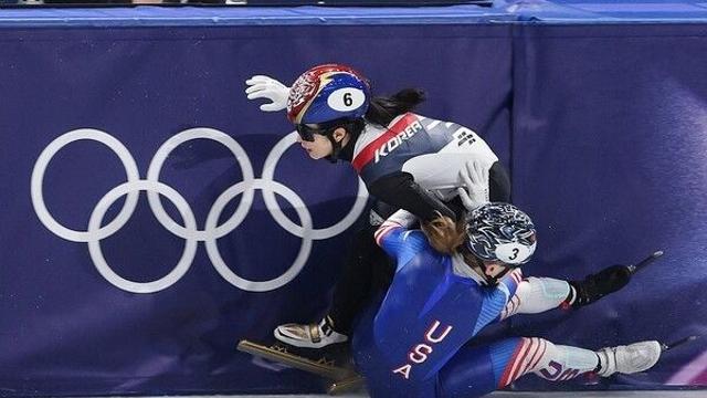 [올림픽] 쇼트트랙 혼성 계주, 美 선수와 충돌 '불운'… 메달 획득 불발