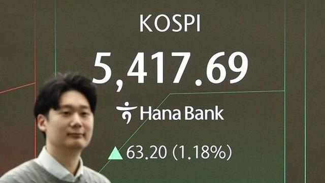 코스피 장중 첫 5400 돌파...반도체 강세에 '사상 최고치' 경신