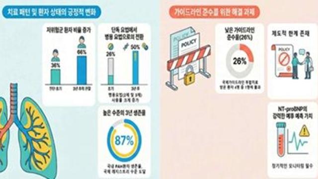 폐동맥고혈압 환자 3년 생존율 87%…가이드라인 준수율은 여전히 저조
