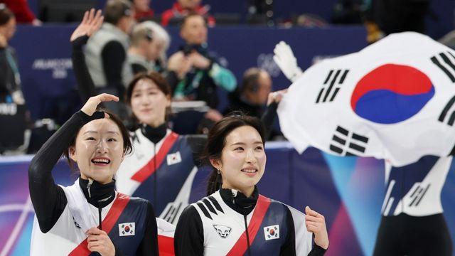 '한국이 해냈다' 쇼트트랙 女 3000m 계주서 극적인 역전 드라마 연출…