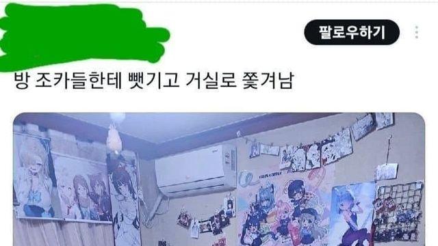 조카들한테 방 빼앗긴 사람