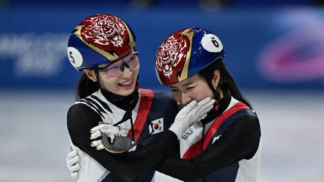 최민정 올림픽 은퇴 소식에 김길리 눈물 펑펑…