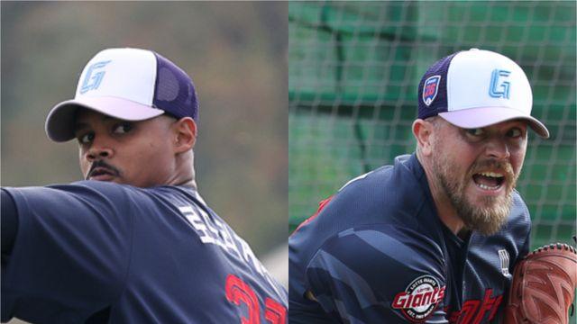 비슬리 부메랑 스위퍼→엘빈 154㎞ 강속구...롯데 새 외국인 듀오, 세이부전 4이닝 무실점 합작
