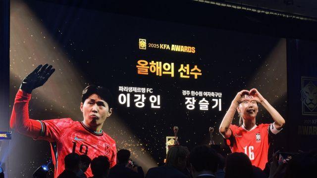 축구협회 '올해의 선수'에 이강인…손흥민 제치고 첫 수상