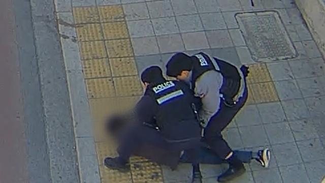 대낮 시내서 흉기 들고 배회한 60대…빈틈 노려 제압한 경찰들