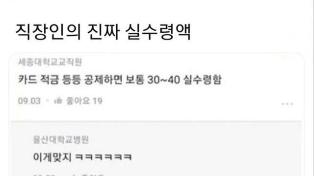 직장인의 진짜 실수령액