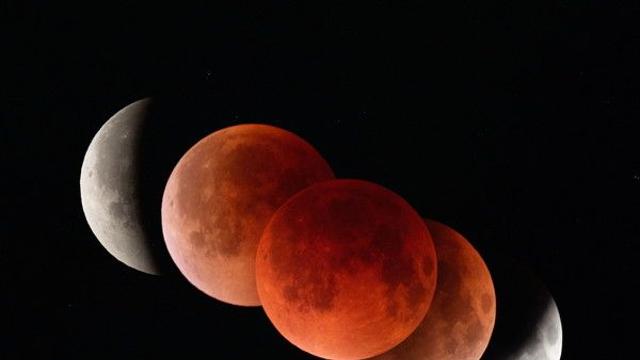 오늘 블러드문, 개기월식 시간
