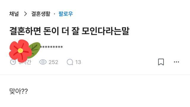 결혼하면 돈이 더 잘 모인다는 속설에 대한 고민