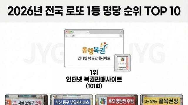 2026년 전국 로또 1등 명당 순위 TOP10