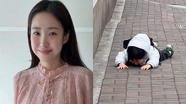 최희, 아들 길바닥서 울고 있는데... “일어나” 강하게 훈육 [IS하이컷]