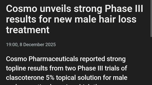 결국 3상 실험에 성공한 기적의 탈모약