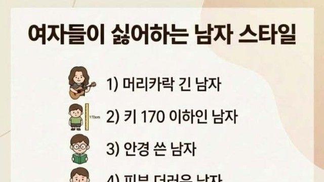 여자들이 싫어하는 남자 스타일