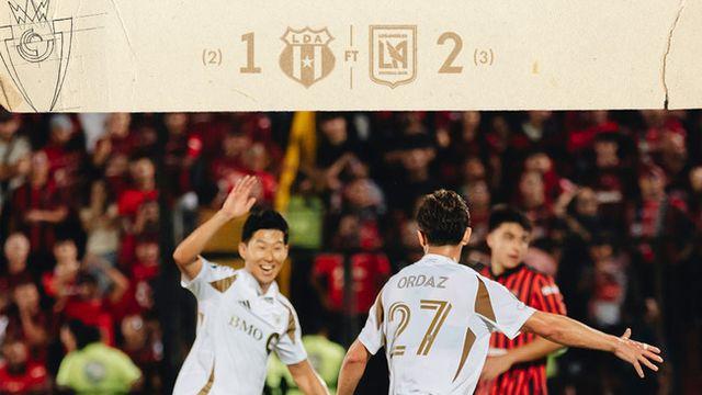 [챔피언스컵 REVIEW] 손흥민의 LAFC가 웃었다! 마르티네스 극장골 폭발→알라후엘렌세에 2-1 승리…합산 스코어 3-2로 8강 진출