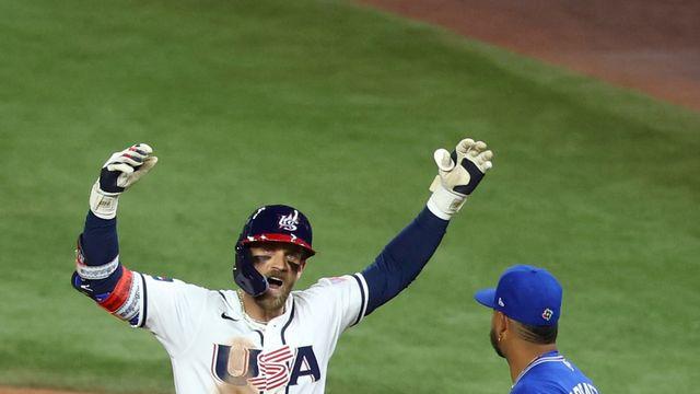 슈퍼스타 하퍼, 8회 동점 투런포...2회 연속 준우승 위기 몰린 미국 기사회생 [WBC]