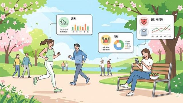 날 풀리니 자기관리 강화…운동·식단 기록 함께 증가