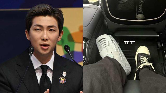 '발목부상' RM, 깁스 사진 공개하며 “ㅠㅠ”…부상 투혼 속 광화문 컴백