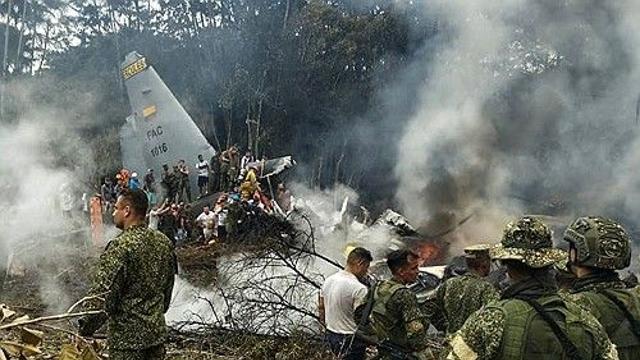 콜롬비아서 군수송기 추락…120여명 탑승한 듯(종합)