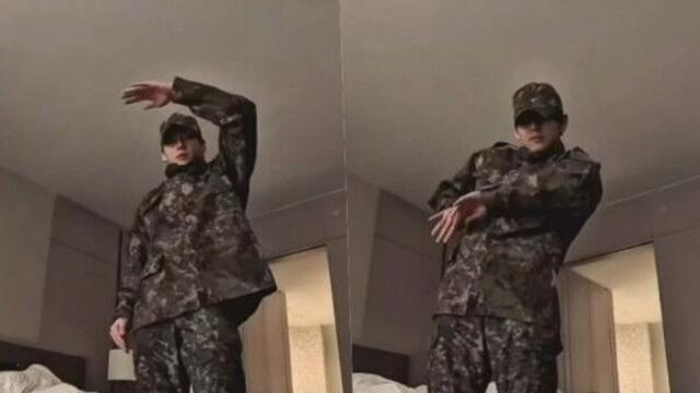 방탄소년단 정국·뷔, 군복 입고 신곡 '스윔' 챌린지… 