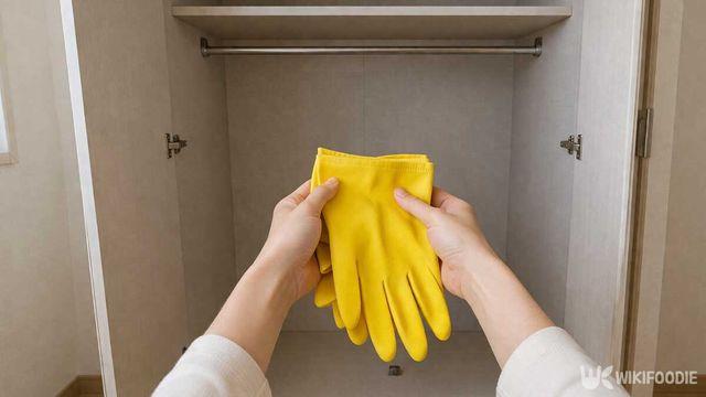 고무장갑을 '옷장'에 넣어보세요… 이 방법은 상상도 못 했을 겁니다